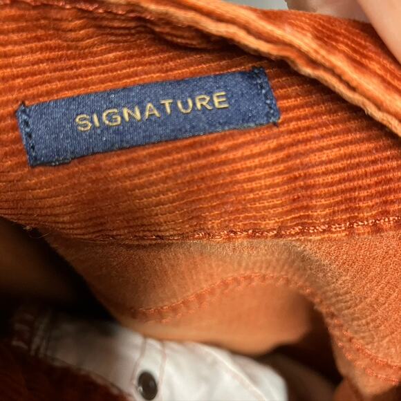 Talbots Petites Women 8p Signature Stretch Corduroy Straight Pants Orange Preppy - Picture 12 of 15